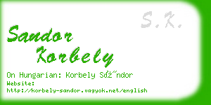 sandor korbely business card